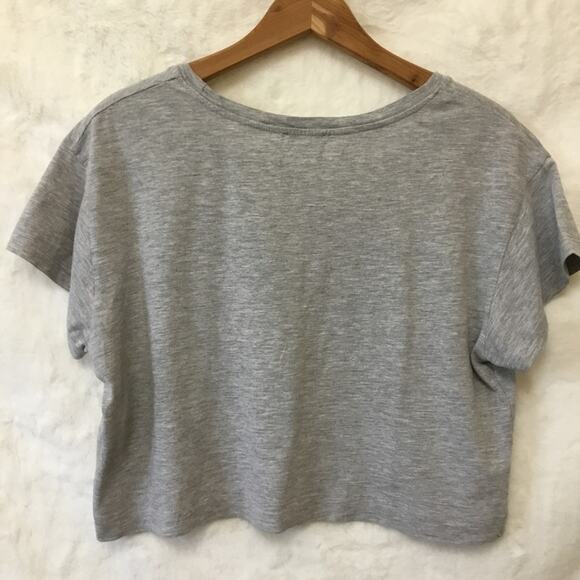 Pull & Bear Gray Crop T-Shirt - Picture 4 of 7